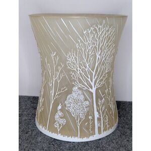 Heavy Resin Bathroom Office Waste Basket Trashcan 3-D Trees Forest Winter CHIP**